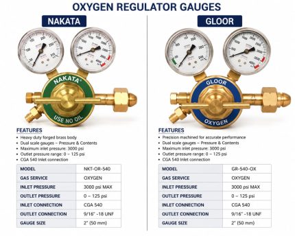 Oxygen regulator Gauges gloor and Nakata make